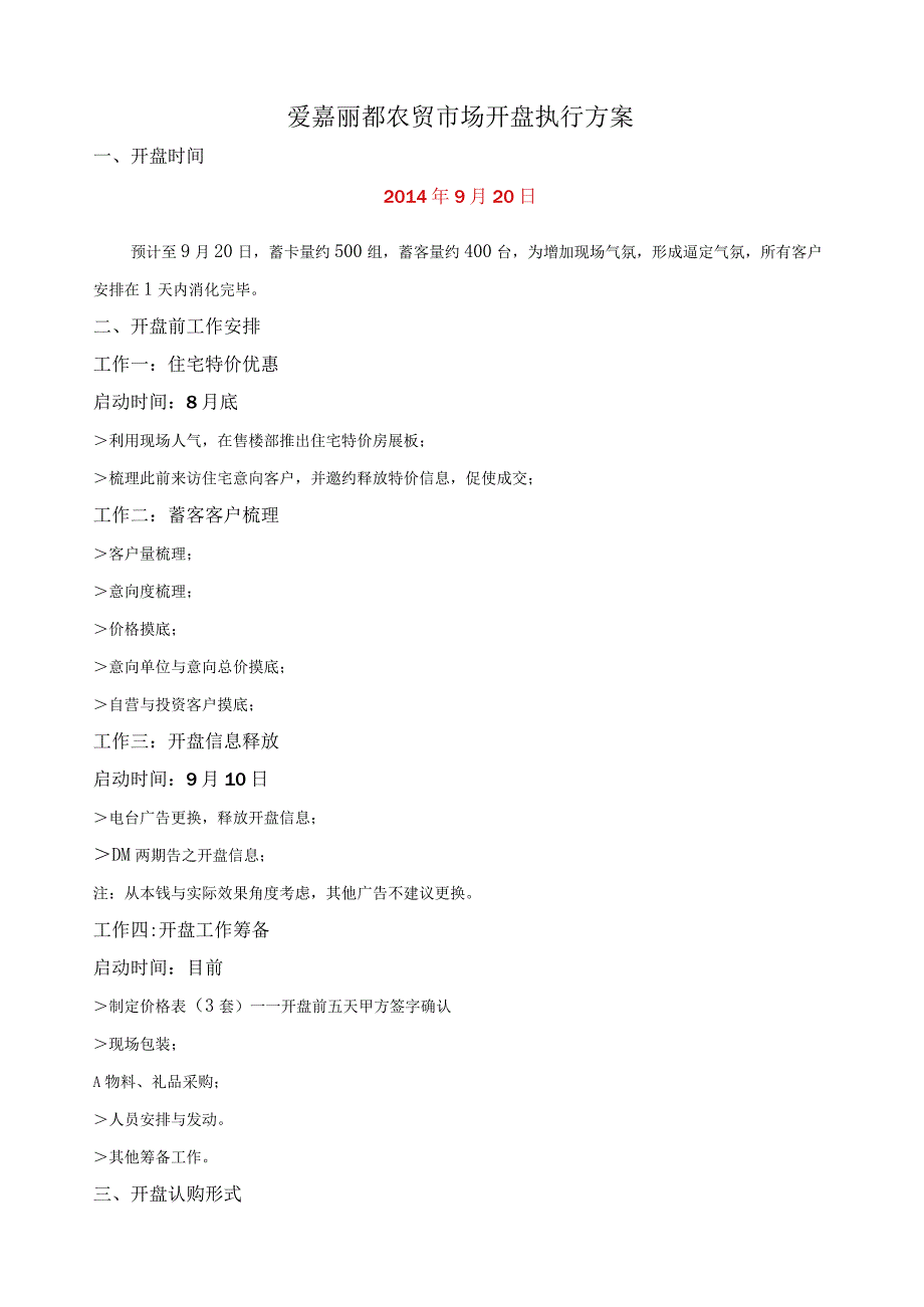 楼盘开盘执行方案.docx_第1页