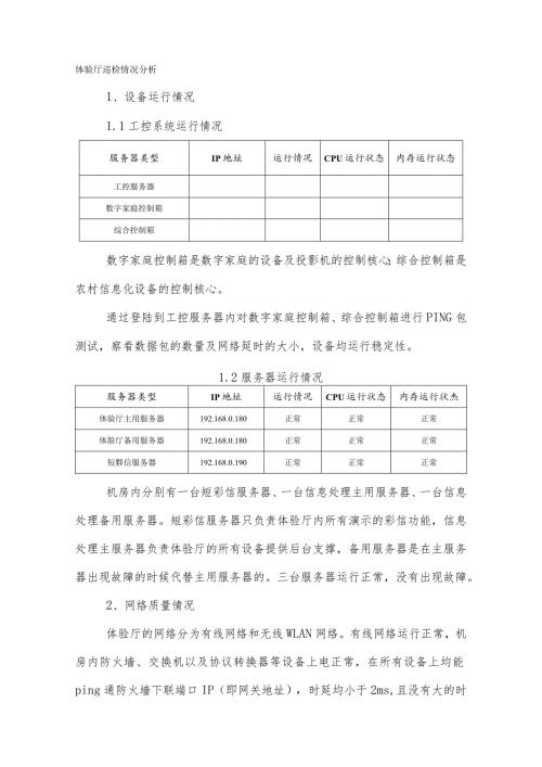 体验厅业务系统及机房巡检报告.docx