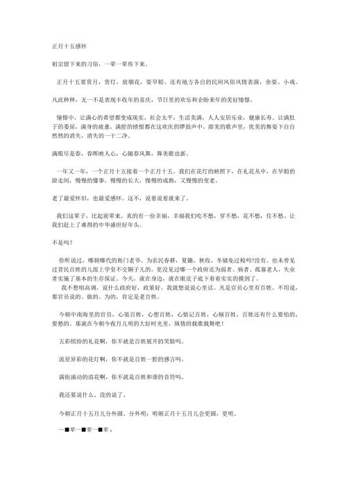 正月十五感怀.docx