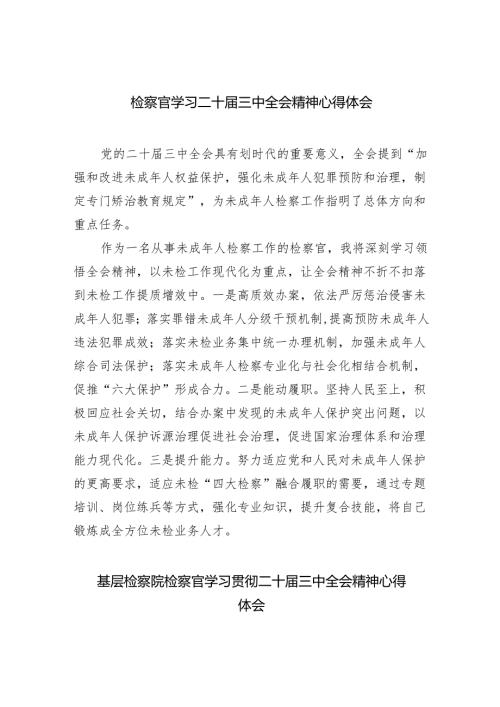 （9篇）检察官学习二十三中全会精神心得体会集合.docx