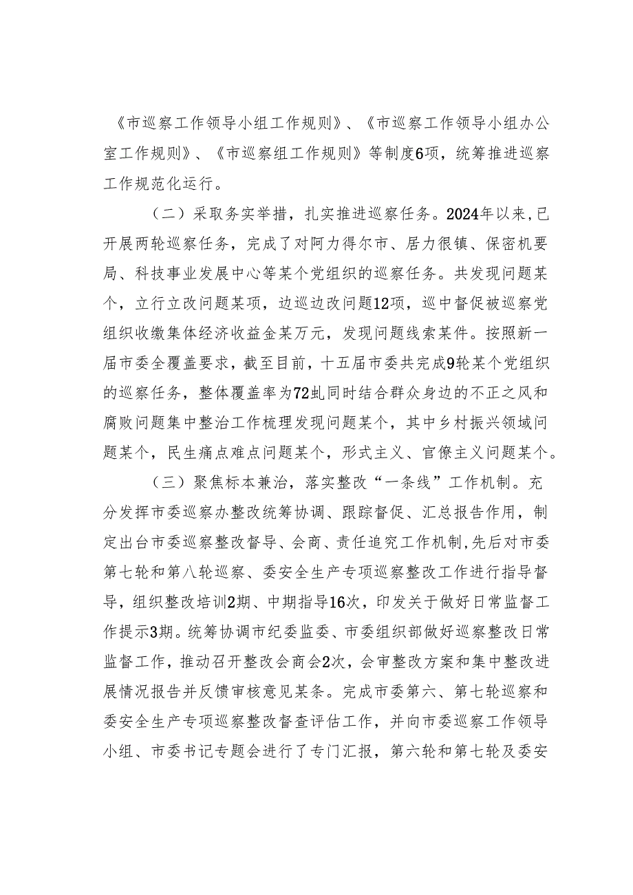 某某市委巡察办2024年工作总结及2025年工作计划.docx_第2页