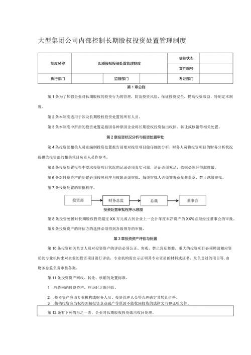 大型集团公司内部控制长期股权投资处置管理制度.docx