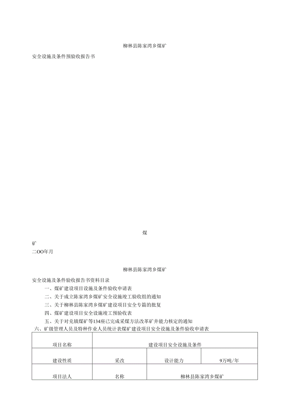 安全设施及条件预验收报告书.docx_第1页