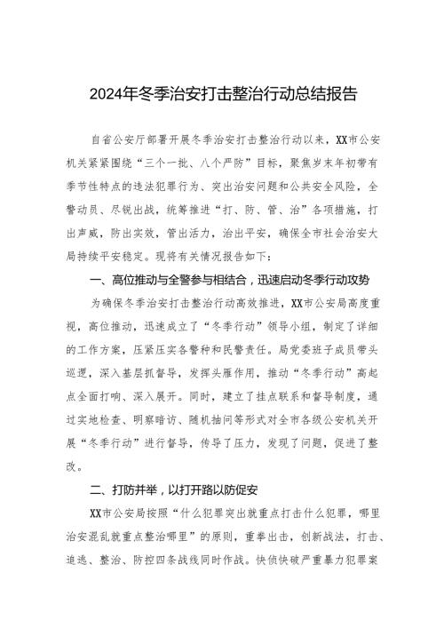 市公安局2024年冬季治安打击整治行动工作总结九篇.docx