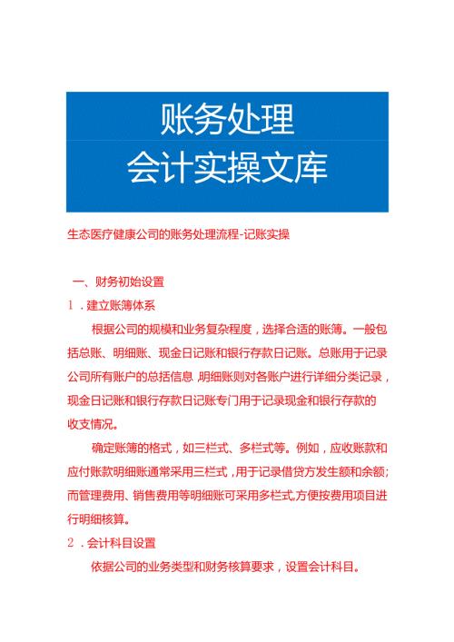 生态医疗健康公司的账务处理流程记账实操.docx