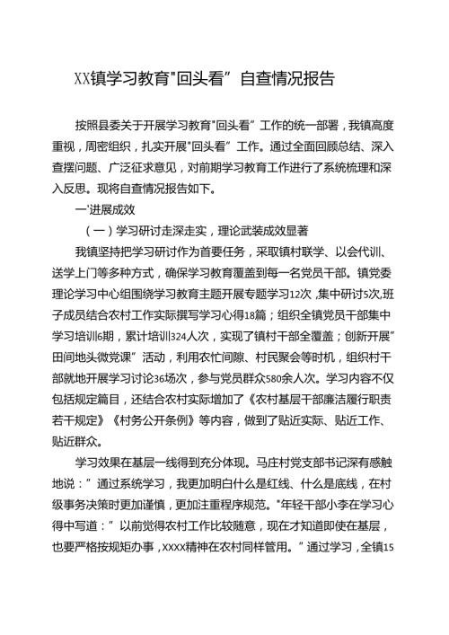 党委领导班子2025年度学习教育”回头看”自查报告（及部署讲话内容）参考资料.docx