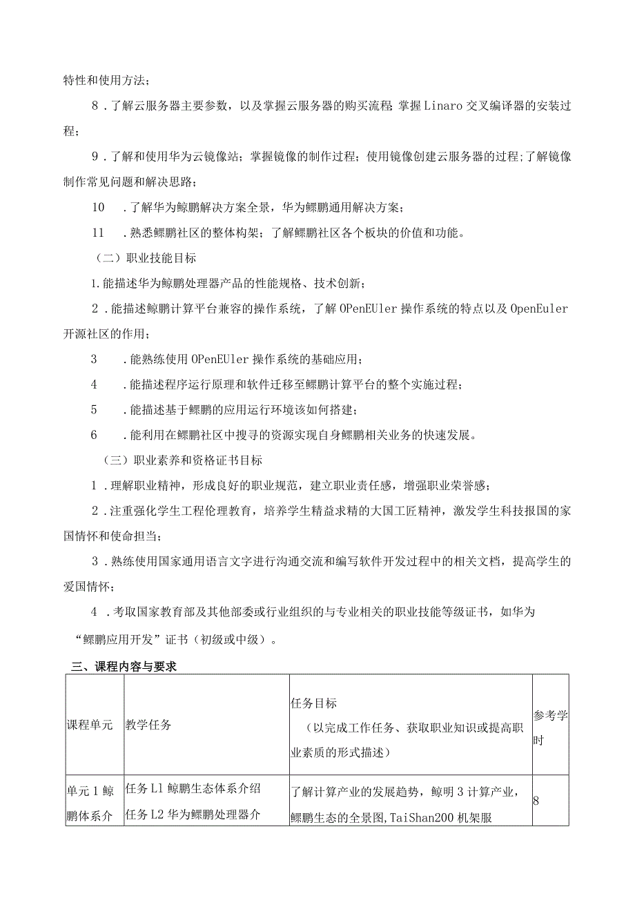 《鲲鹏应用开发》课程标准（含课程思政）.docx_第2页