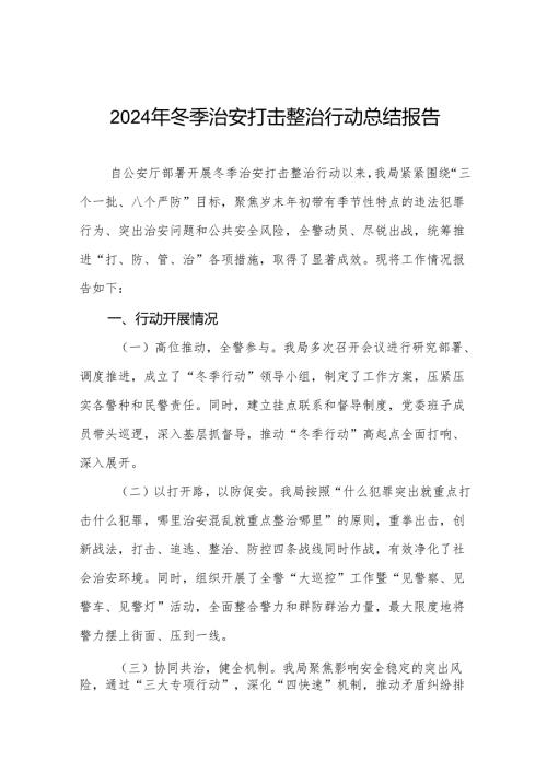 关于公安局开展冬季治安打击整治行动的情况报告8篇.docx