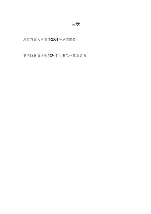 消防救援大队支委2024年述职报告和市消防救援大队2024年以来工作情况汇报.docx