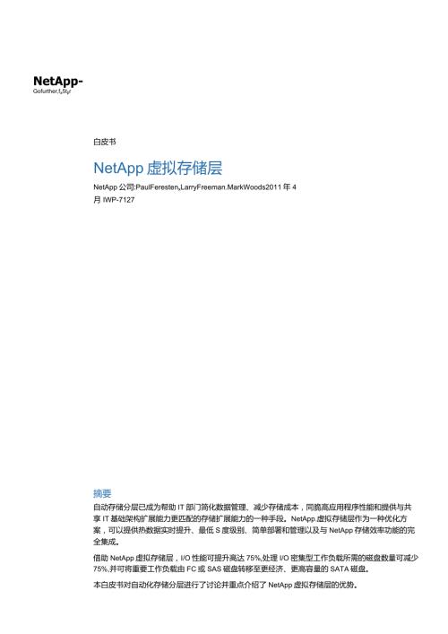 NetApp NetApp虚拟存储层白皮书.docx