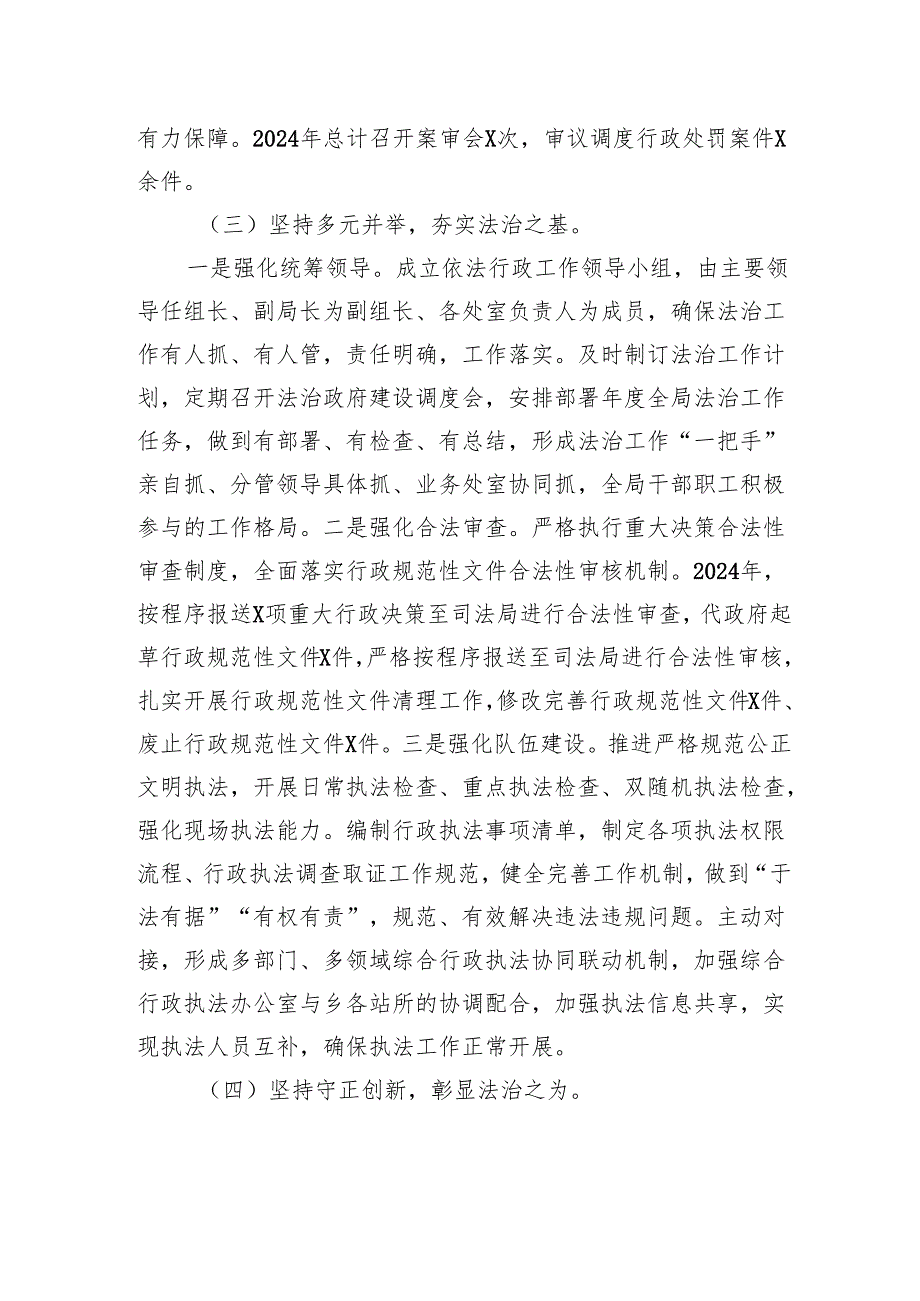 2024X局法治政府建设工作总结及2025年工作计划.docx_第3页
