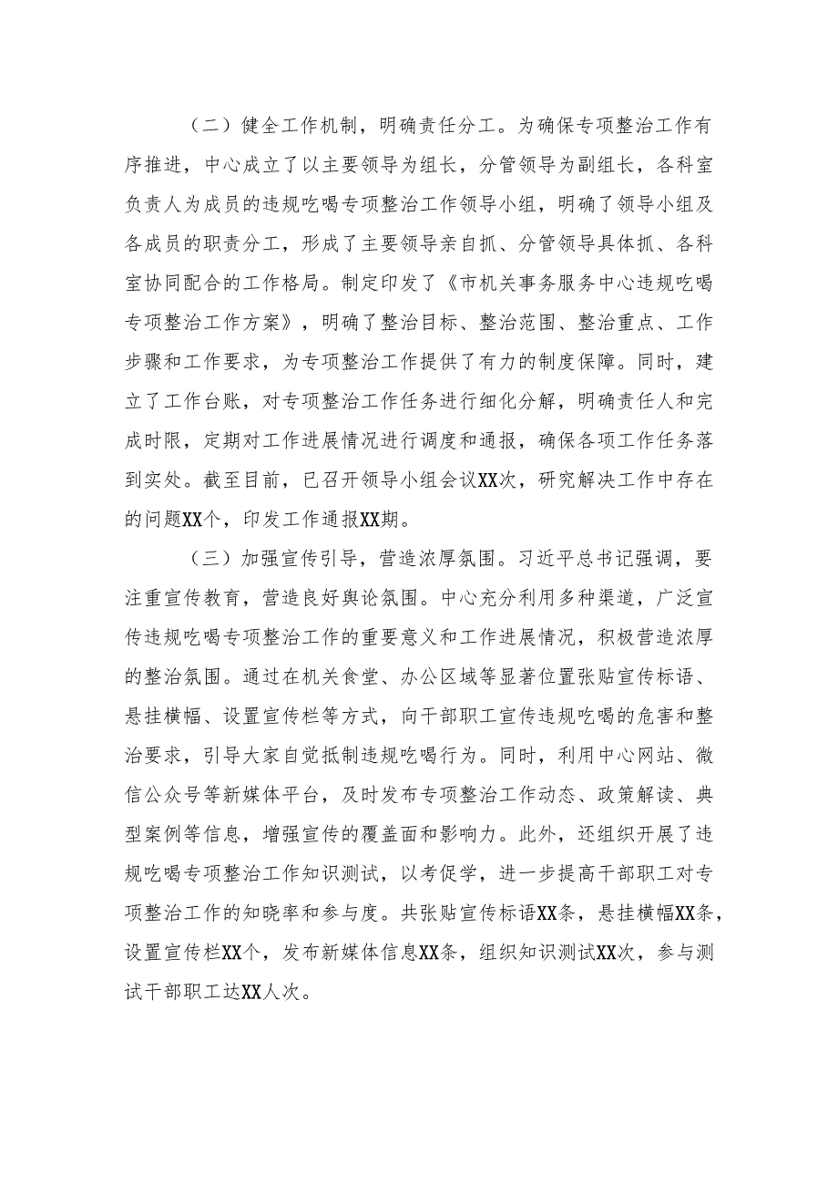 市机关事务服务中心关于违规吃喝专项整治工作进展情况汇报.docx_第2页