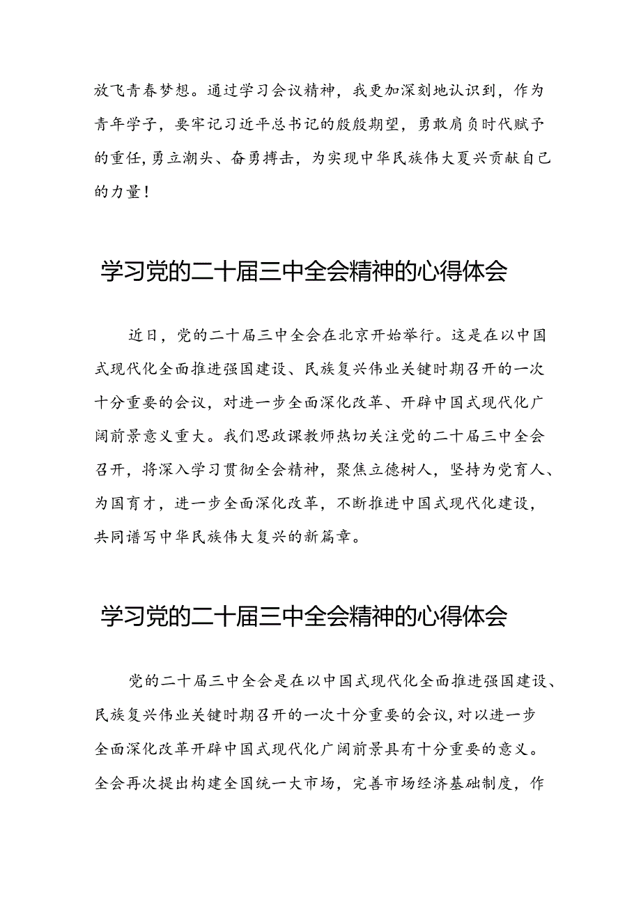 学习党的二十三中全会精神的心得感悟简短发言31篇.docx_第2页