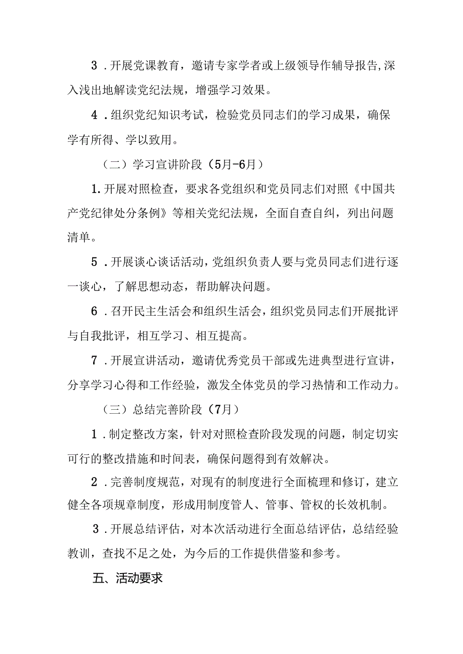 2024年关于深入开展学习党纪学习教育工作的实施方案(5篇).docx_第2页