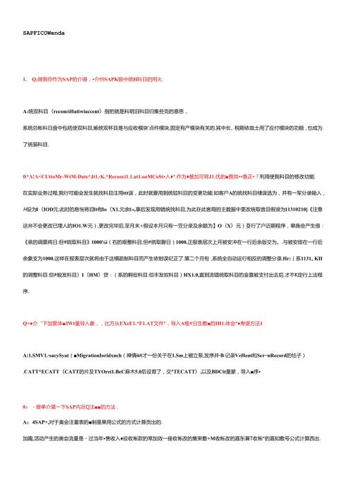 SAPFICO问答.docx