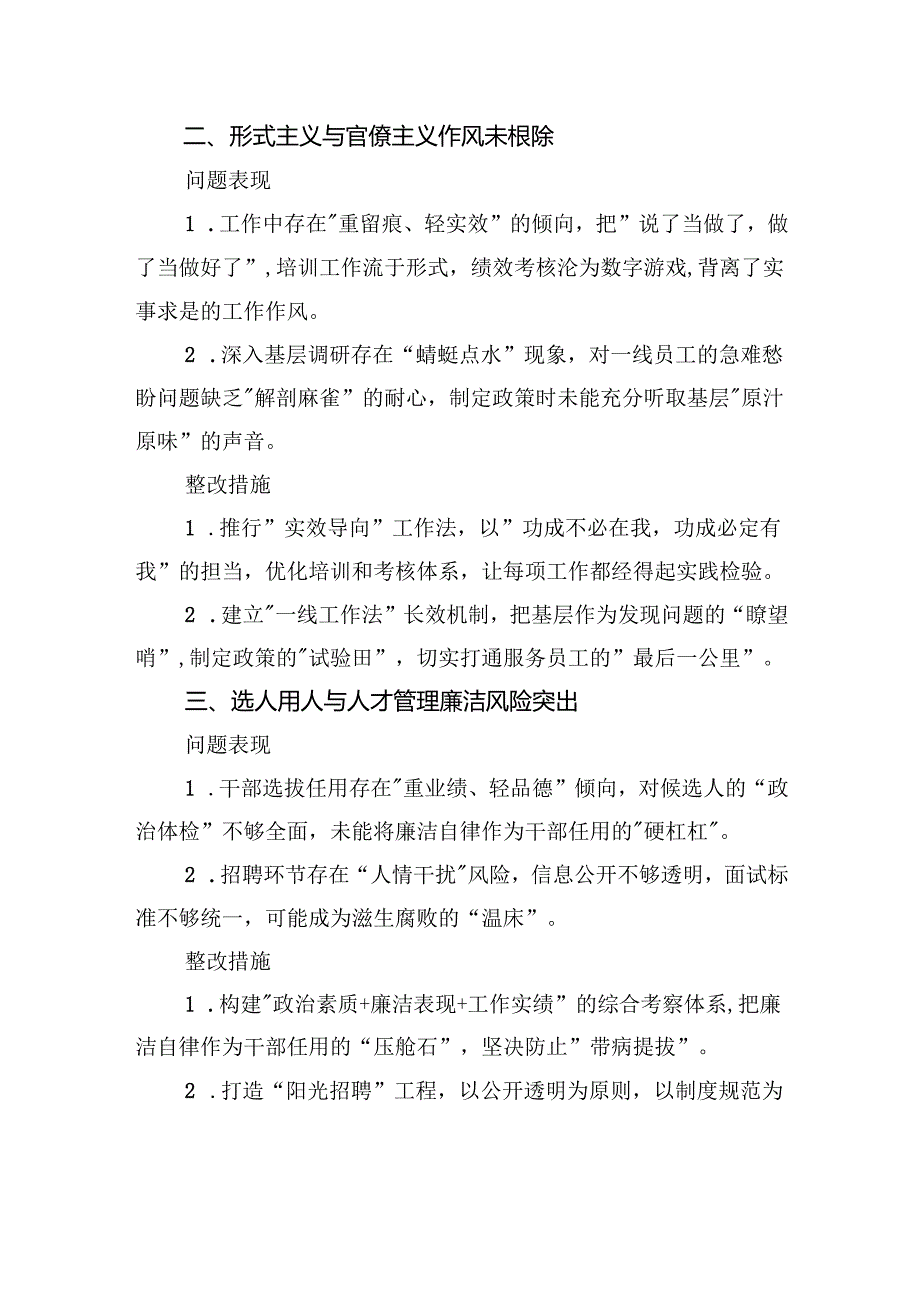 国有银行2025年查摆问题清单.docx_第2页
