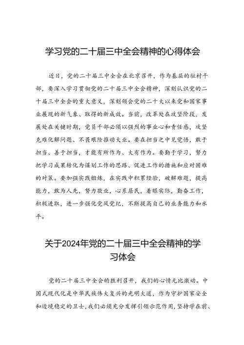 关于2024年党的二十三中全会精神的学习体会十四篇.docx
