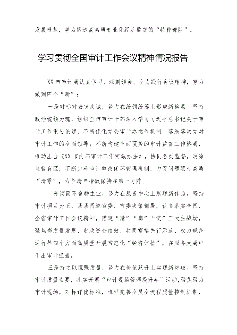 关于2024年全国审计工作会议精神的学习情况报告十五篇.docx_第3页