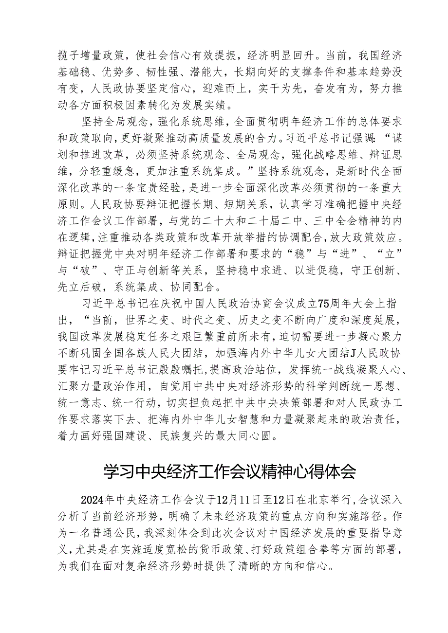 2025年学习贯彻中央经济工作会议精神心得体会个人发言材料（共3篇）.docx_第3页