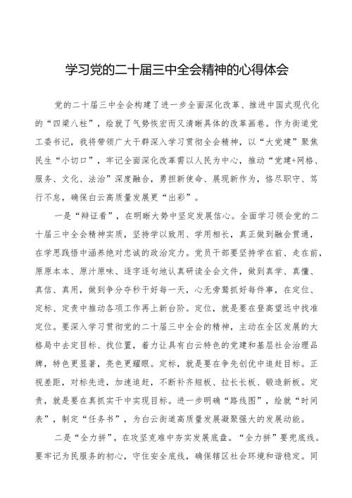 党员干部学习党的二十三中全会精神大家谈心得体会36篇.docx