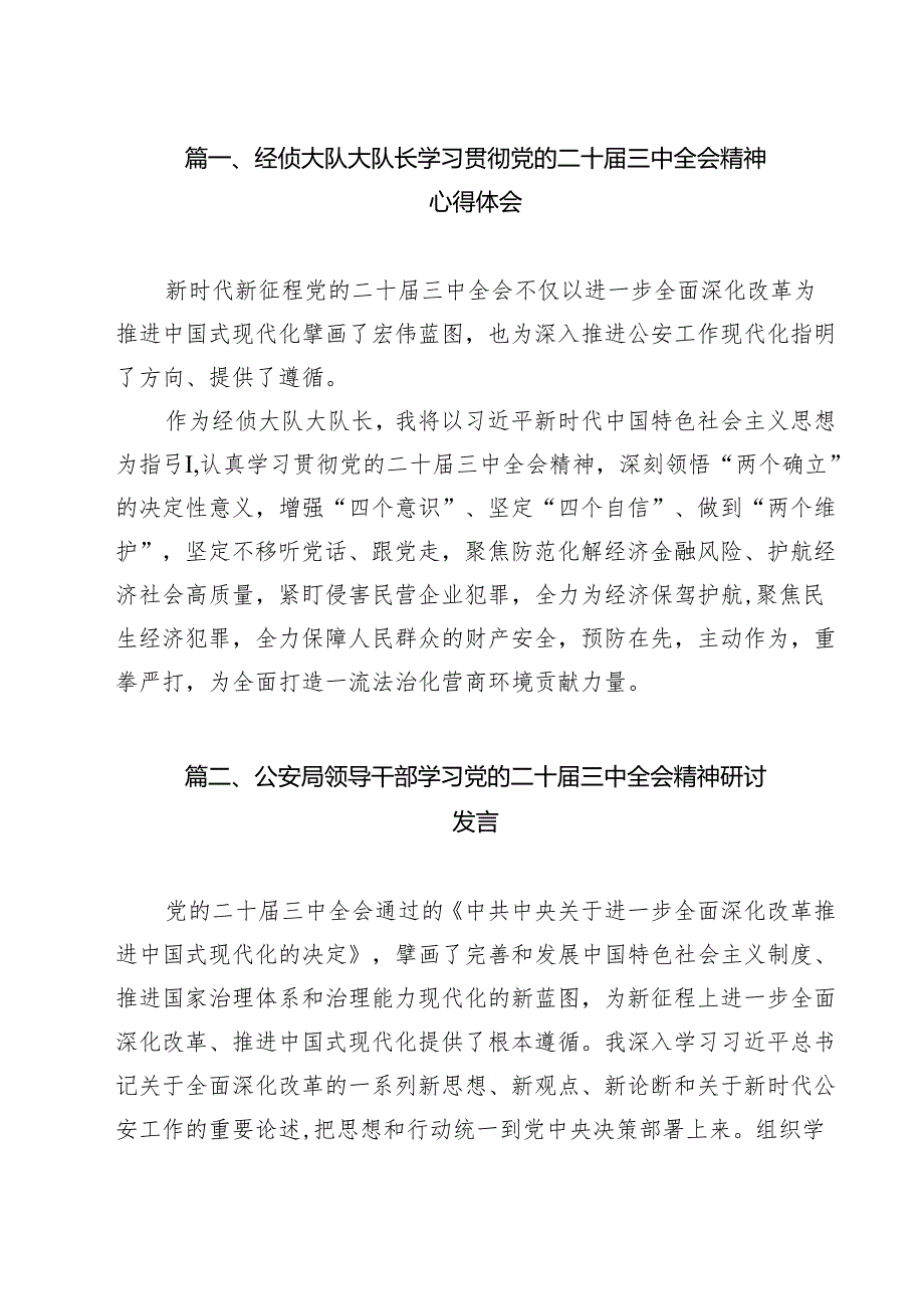（9篇）经侦大队大队长学习贯彻党的二十三中全会精神心得体会（精选）.docx_第2页