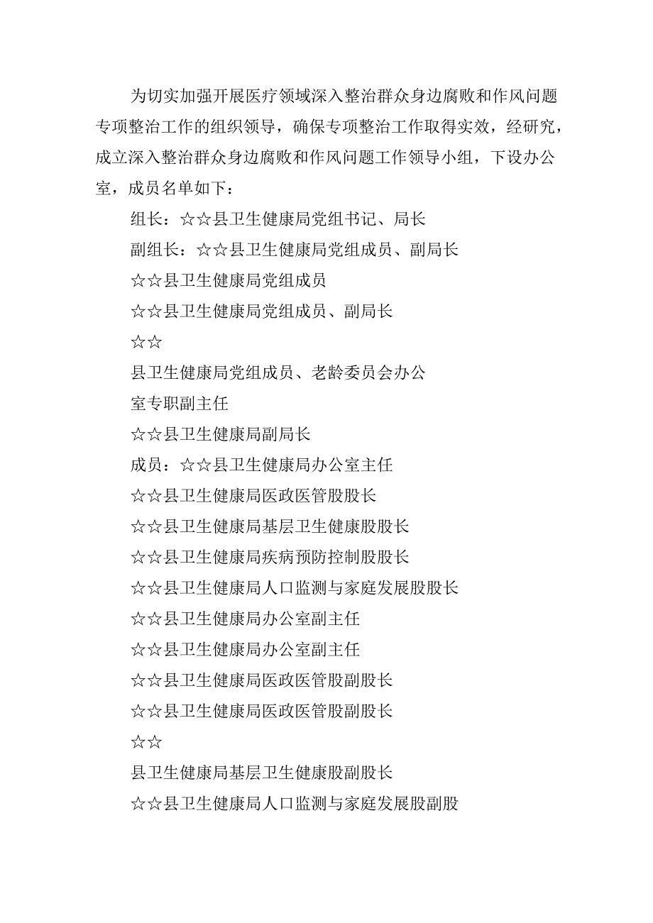 （11篇）医院卫生院扎实开展医疗机构整治群众身边腐败和作风问题专项治理行动总结报告汇编.docx_第3页