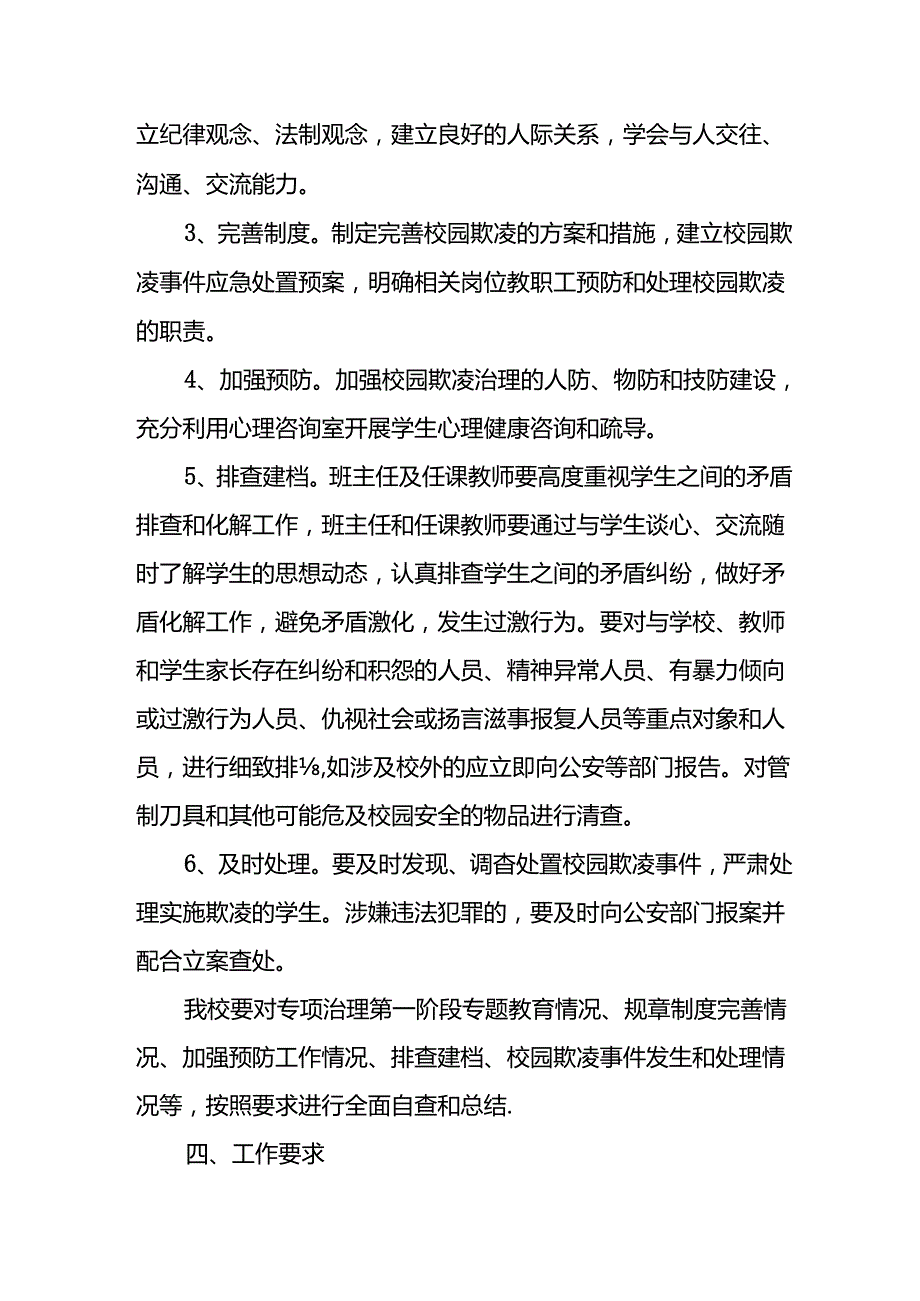 2024年学校开展《学生欺凌防治》专项行动实施方案 汇编6份.docx_第2页