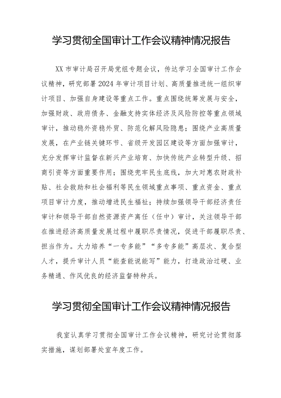 学习贯彻2024全国审计工作会议精神的工作小结十五篇.docx_第2页