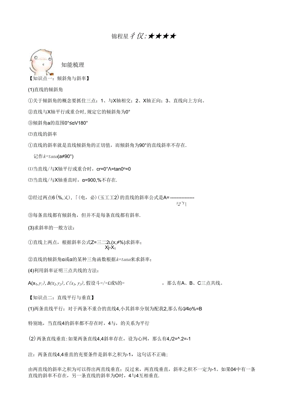 直线与方程知识点总结例题习题精讲详细答案提高训练.docx_第1页