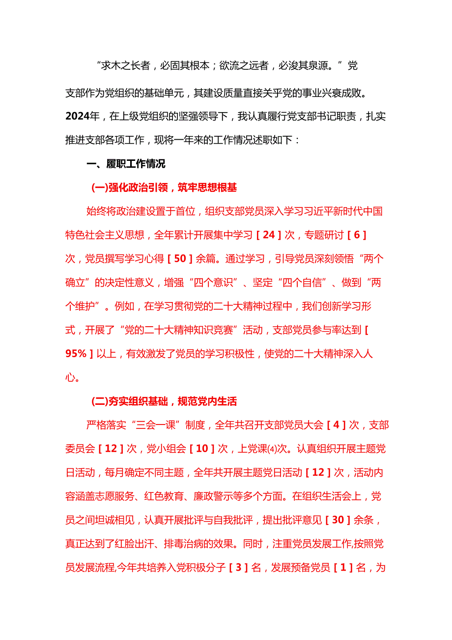 2024党支部书记述职报告（详细版）.docx_第2页