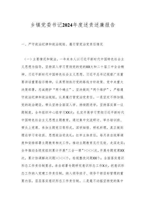 乡镇党委书记2024述责述廉报告.docx
