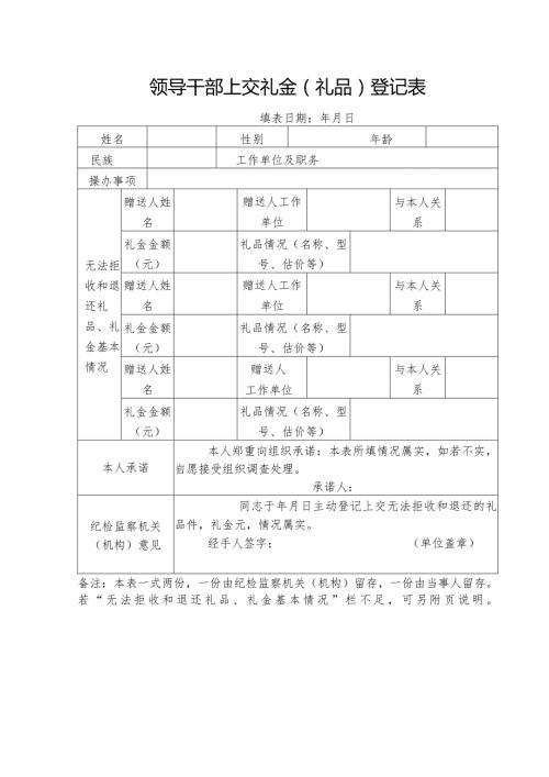 领导干部上交礼金（礼品）登记表.docx