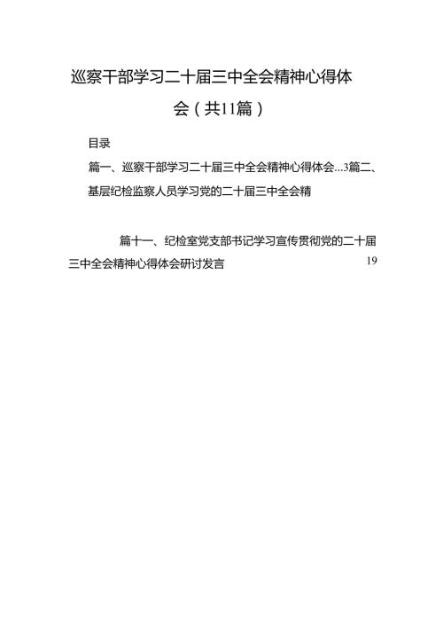 （11篇）巡察干部学习二十三中全会精神心得体会合辑.docx
