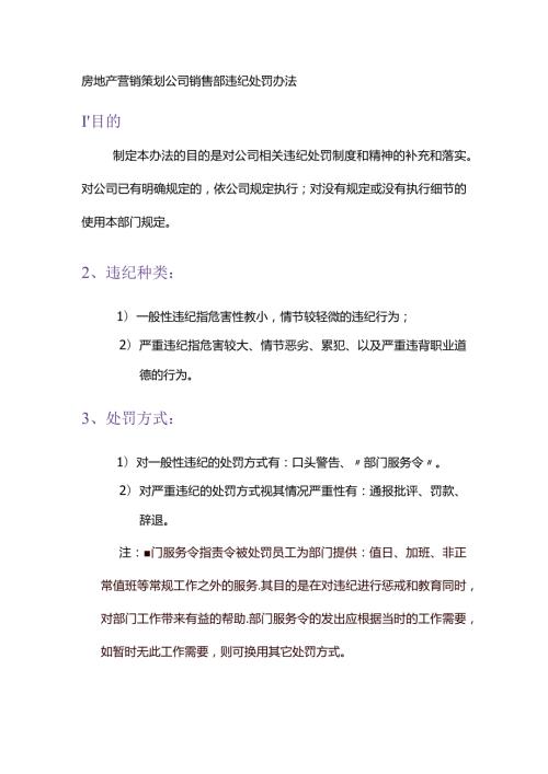 房地产营销策划公司销售部违纪处罚办法.docx