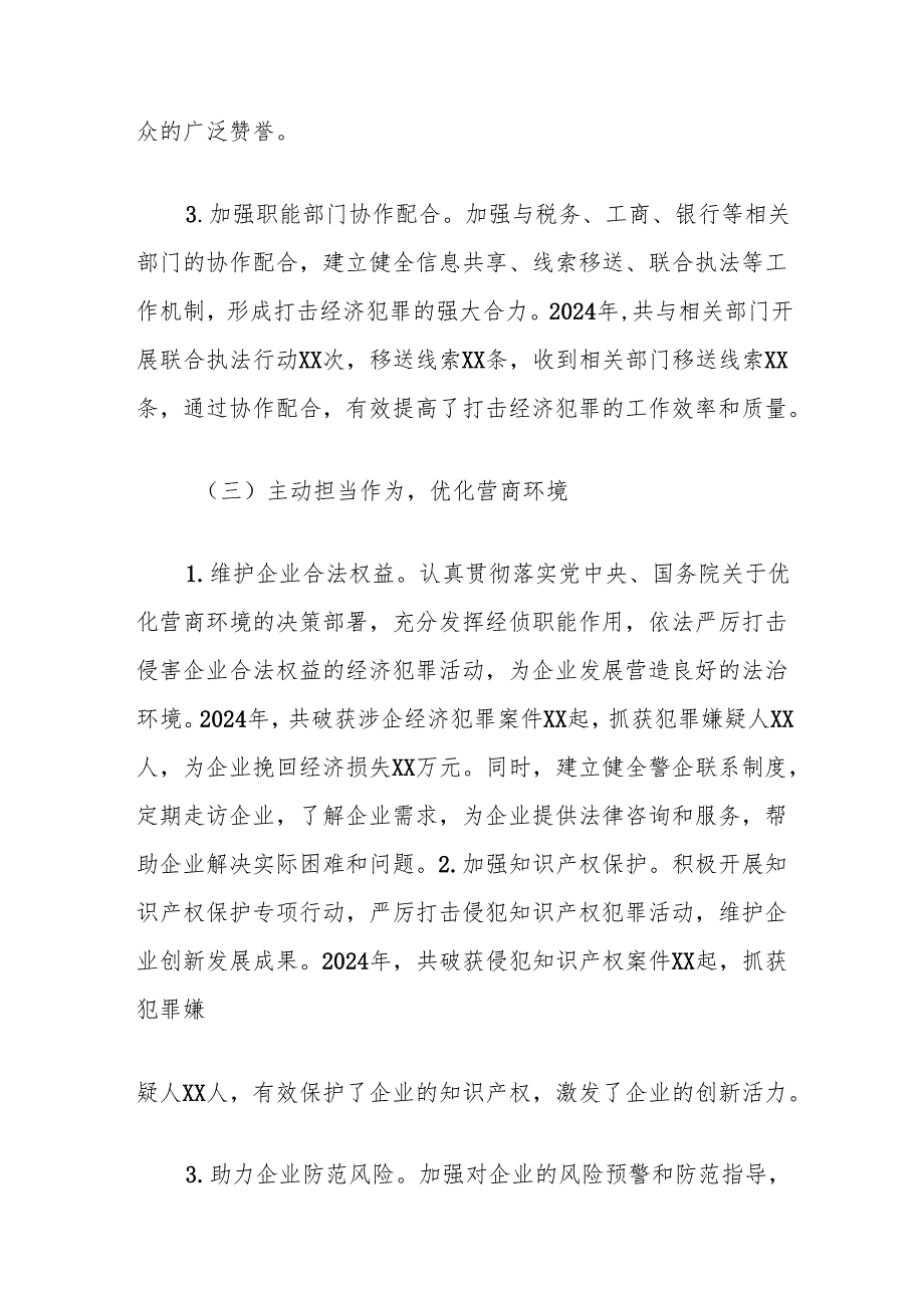 县公安局经侦大队2024年工作总结及2025年工作计划.docx_第3页