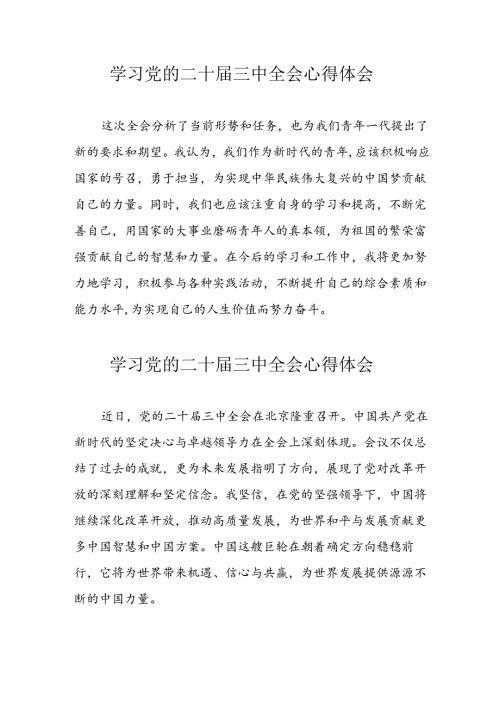 2024年学习党的二十三中全会个人心得体会 （合计17份）.docx