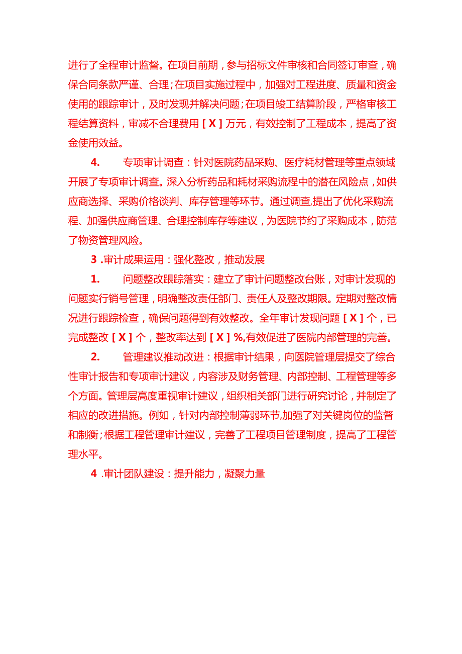 2024 X医院审计工作总结及2025年工作计划（详细版）.docx_第3页