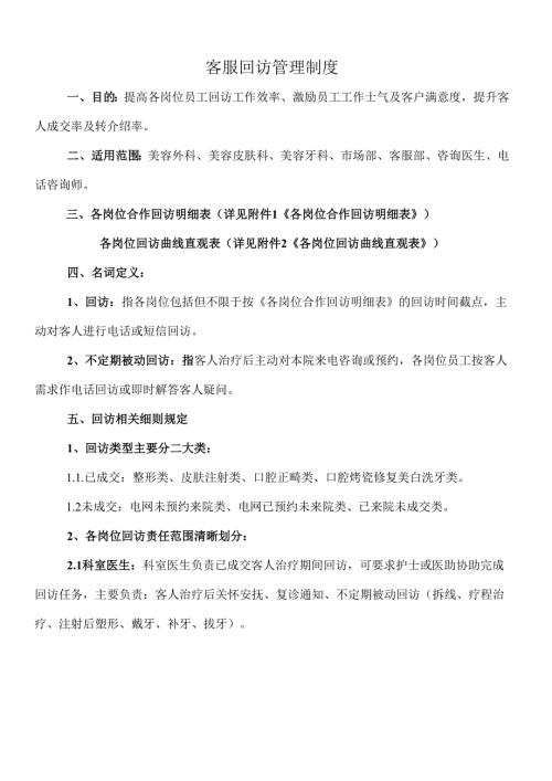 医美整形客服回访管理制度.docx