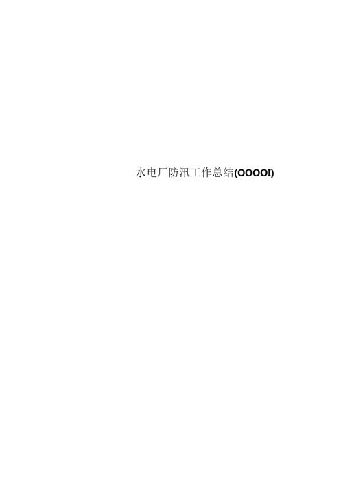 水电厂防汛工作总结(00001).docx