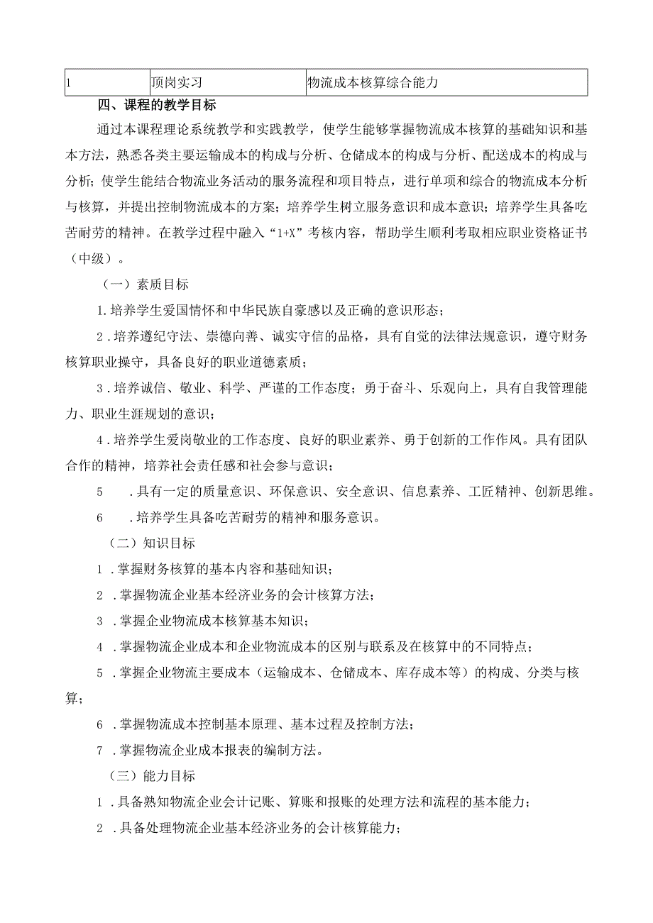 《物流成本与核算》课程标准（含课程思政）.docx_第2页