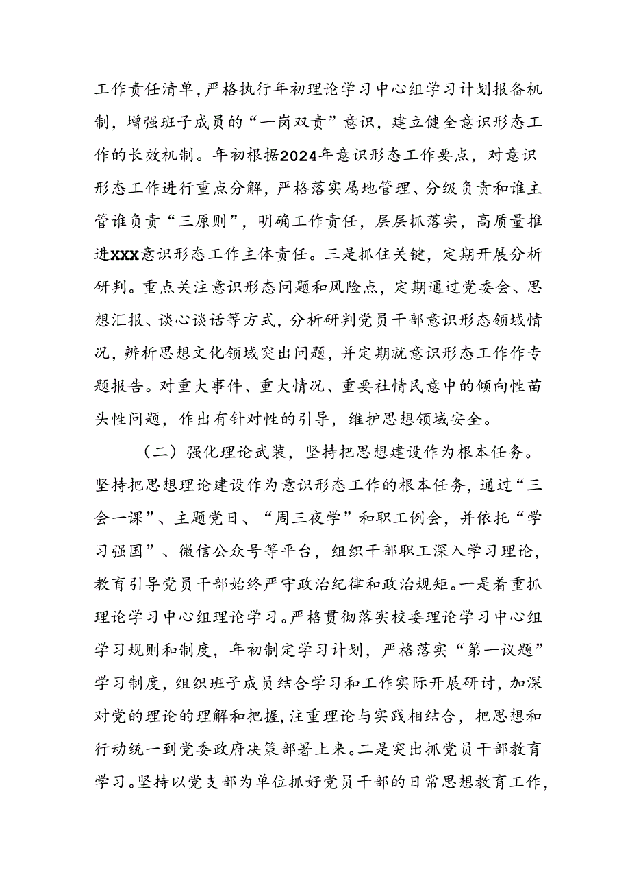 2024年开展上半年党支部意识形态情况工作汇报 （8份）.docx_第2页
