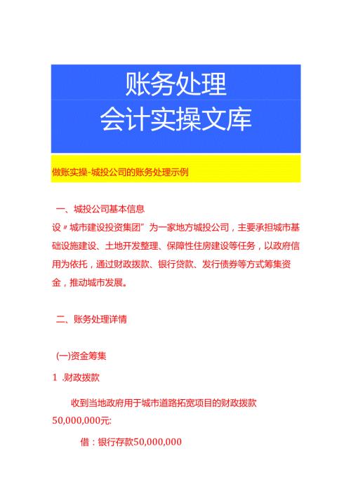做账实操城投公司的账务处理示例.docx