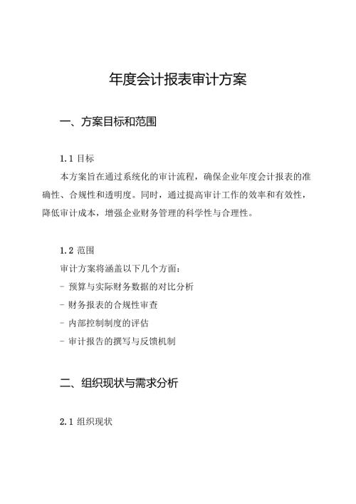 年度会计报表审计方案.docx