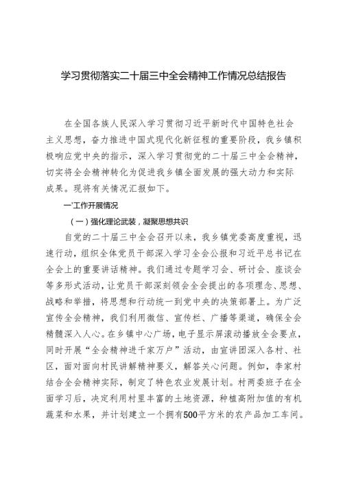 8篇 20242025年学习贯彻落实二十三中全会精神工作情况报告总结.docx