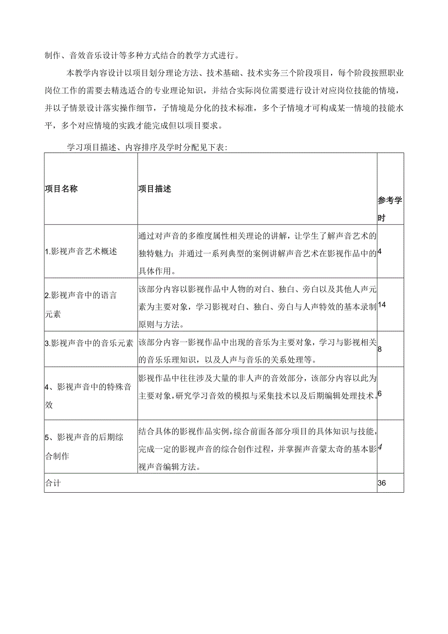 《影视声音艺术与制作》课程标准.docx_第3页