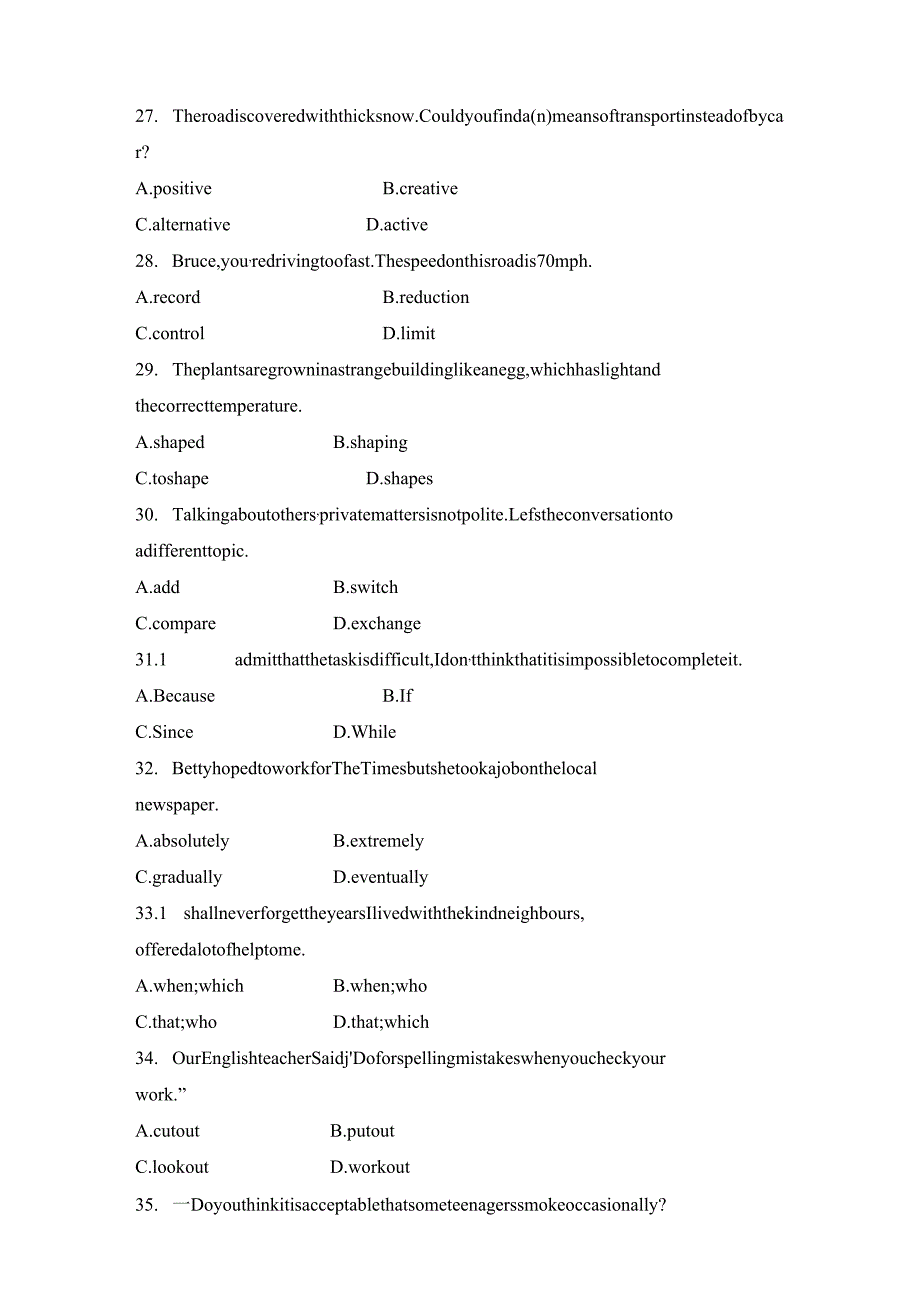 Book 4 Module 1 Life in the Future单元测试题.docx_第2页