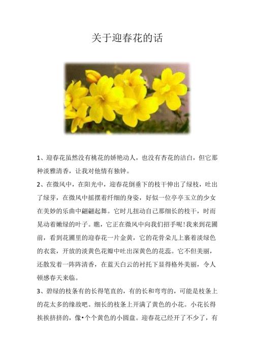 关于迎花的话.docx