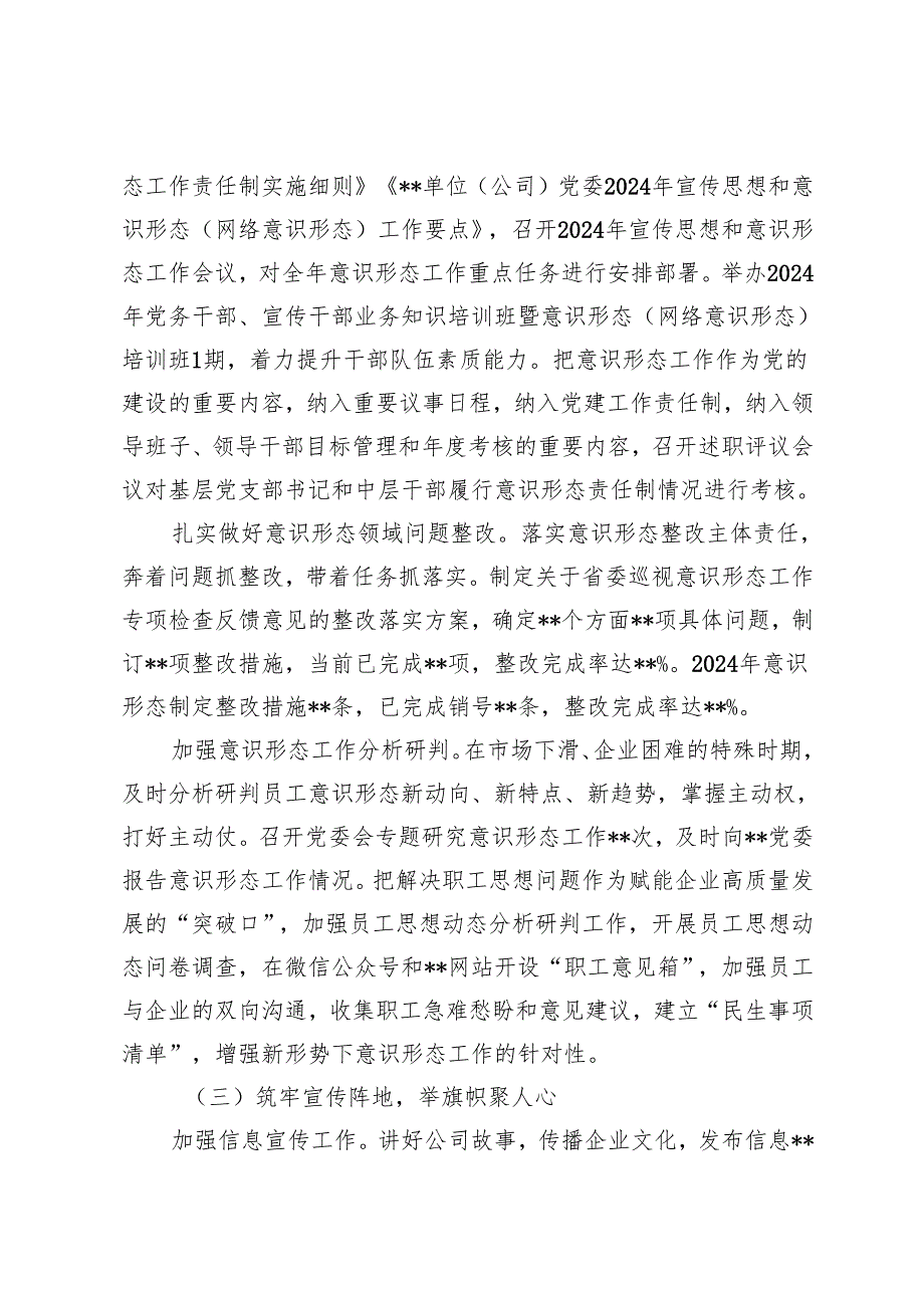 4篇通用 落实2024年意识形态工作情况的报告落实意识形态工作责任制情况专项报告.docx_第3页