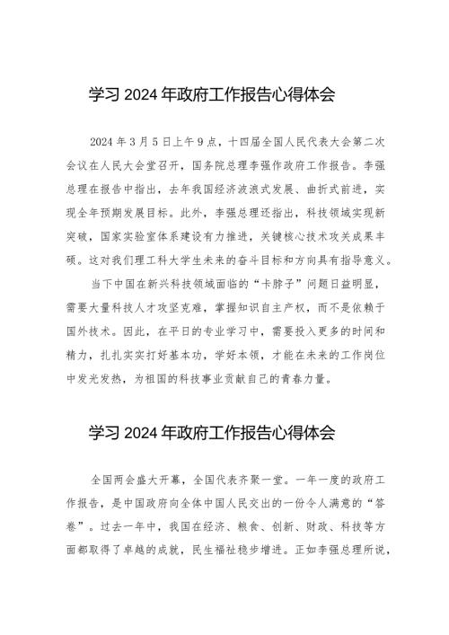 全国两会《2024年政府工作报告》的学习体会40篇.docx