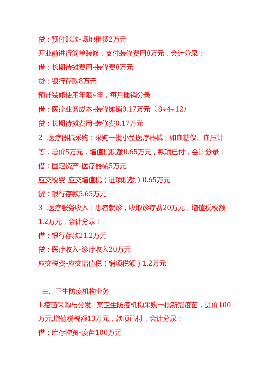 做账实操卫生行业的会计处理实例.docx_第3页